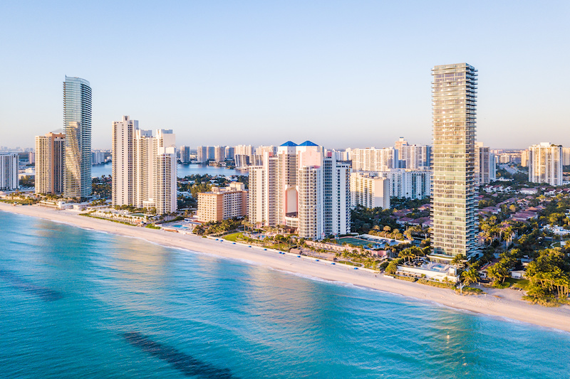 Aerial view of Miami Beach